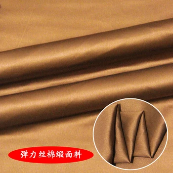 

New 108cm wide 22mm silk stretch silk cotton satin fabric clothing feel good gloss solid color skirt clothes fabric mzx