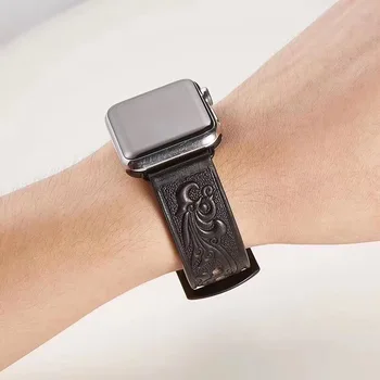 

Real ancient luxury Leather Watch Band For Apple Watch 5 4 3 2 1 Band Wrist Strap Bracelet 38mm 42mm 40mm 44mm