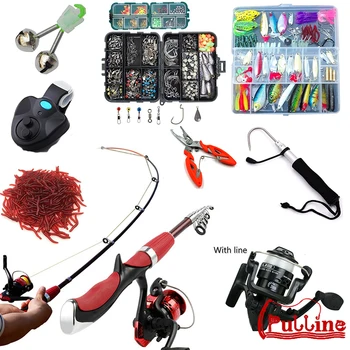 GRAB FAST ❤️ Fishing Rod and Reel and Fishing Tool Set Luminous Fish Bell Fishing Hook Fishing Bait Fishing Hook Set Novice Fishing Fly Rod - discount item 17% OFF Sports & Entertainment