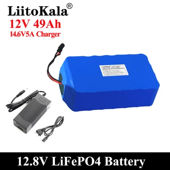 LiitoKala 12V 50Ah Lifepo4 akumulator zrównoważony BMS dla łódź elektryczna i system ups 12 8V z 4S 100A BMS tanie i dobre opinie 12 8V49Ah Rohs CN (pochodzenie) Tylko baterie 240*135*73mm