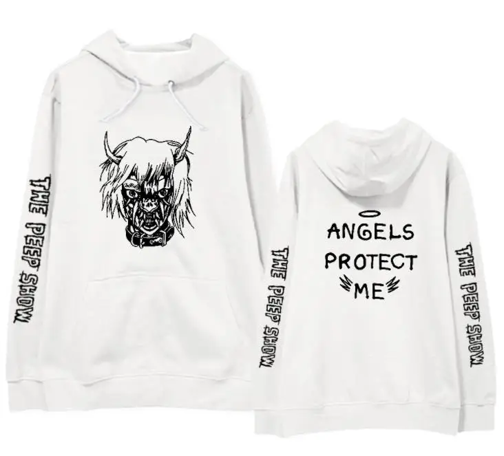 Модный пуловер в стиле хип-хоп lil peep angels protect me same с принтом, толстовки унисекс, флисовая/тонкая свободная толстовка, 5 цветов - Цвет: fleece