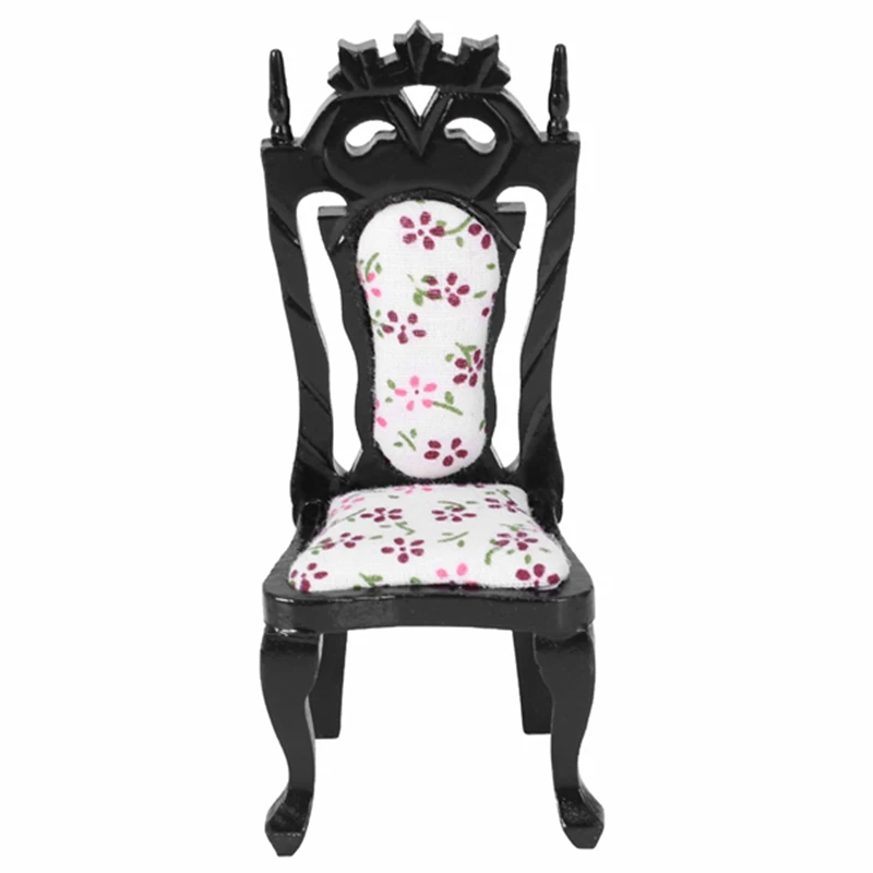 

1/12 Dollhouse Miniature Vintage Furniture Living Room Chair Black