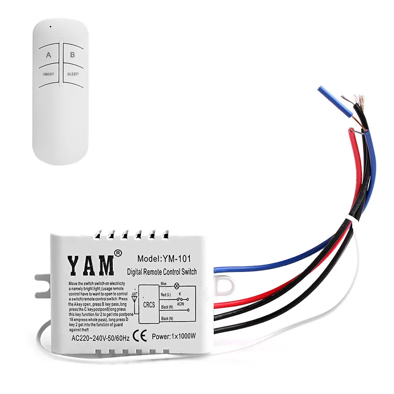 

New Wireless 1 Channel ON/OFF Lamp Remote Control Switch Receiver Transmitter Drop Ship 11