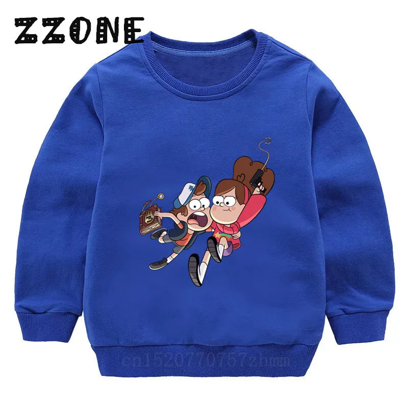 Children's Hoodies Kids Funny Gravity Falls Mabel Dipper Cartoon Sweatshirts Baby Cotton Pullover Tops Girl Boy Clothes,KYT2415