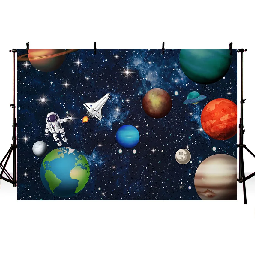 Mehofond Earth Universe Space Planet Photography Background Spaceship Astronaut Birthday Party Backdrop Photocall Photo Studio photo backdrop