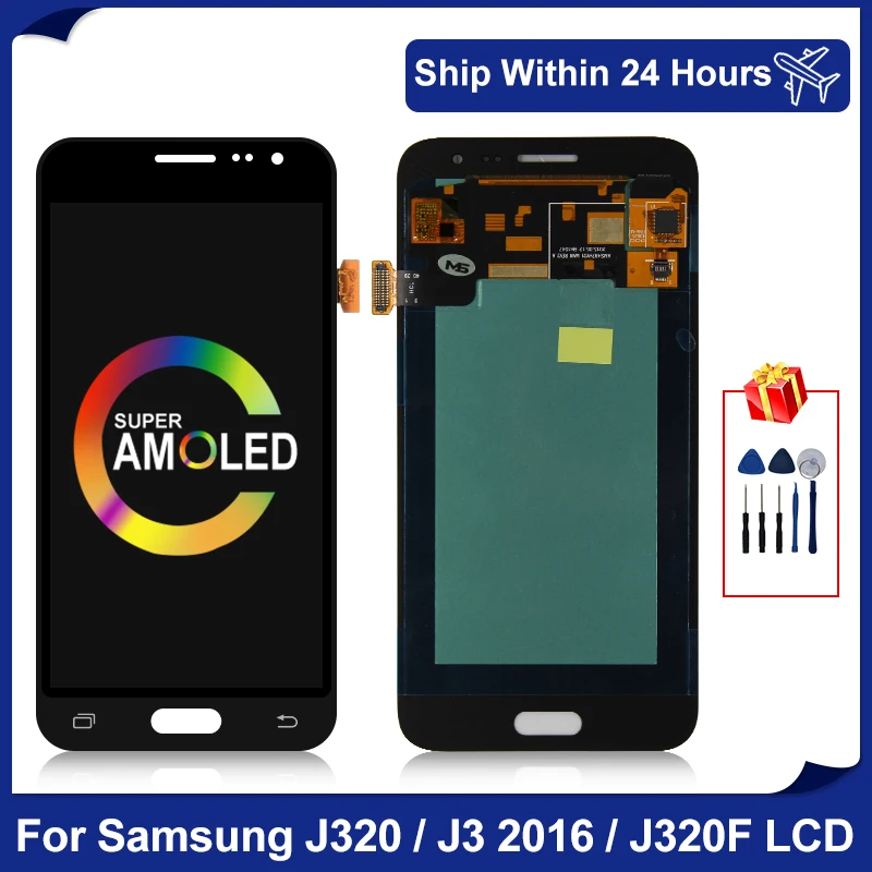 ЖК дисплей 5 0 дюйма Super AMOLED для Samsung Galaxy J320 J320F сенсорный экран дигитайзер J3 2016 запасные части|Экраны мобильных