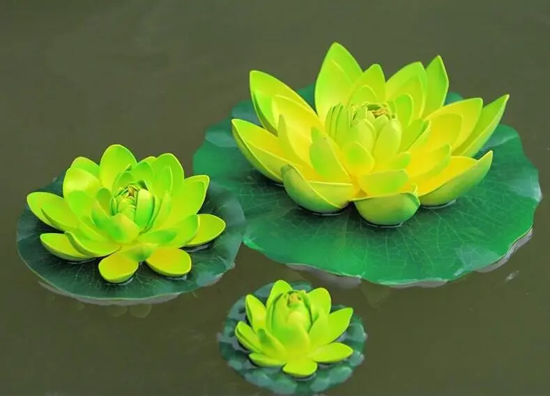 17 CM Diameter Elegant Artificial Lotus Flower Water Pool Fish Tank Decor Plants Craft Supplies for Wedding Party Decorations
