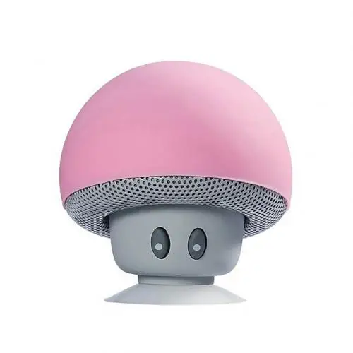 Розовый Мини Портативный гриб Форма Беспроводной стерео бас Bluetooth Динамик Перезаряжаемые вызова в режиме свободных рук Динамик s с присоской - Цвет: Розовый