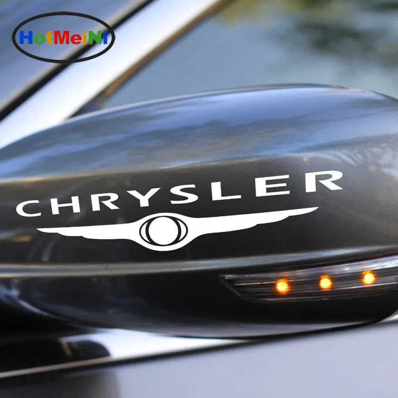 HotMeiNi 13*2,5 см набор из 2 виниловых наклеек с логотипом Chrysler, автомобильные наклейки, винил JDM, наклейка, аксессуары для автомобиля, черный/серебристый
