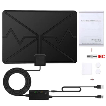 

Indoor HDTV Flat Aerial High 4K 1080P With Amplifier Home Theater Free Channel TV Antenna Signal Booster Long Range Local