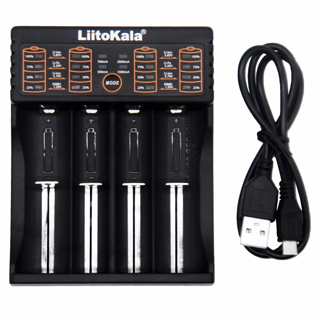 

Liitokala Lii402 Lii202 Lii100 Lii-100B 18650 1.2V 3.7V 3.2V AA/AAA 26650 NiMH li-ion battery Smart Charger 5V 2A EU Plug