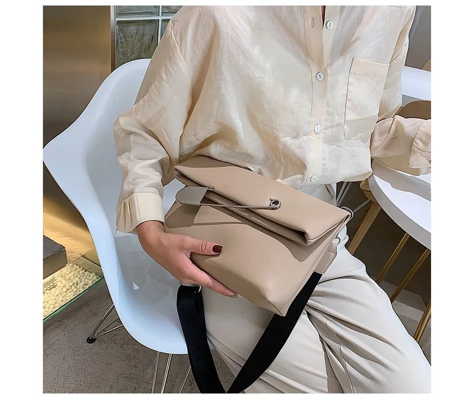 Herald модная женская сумка-мессенджер качественная кожаная женская сумка на плечо с широким ремешком однотонная Повседневная сумка с клапаном женская сумка через плечо