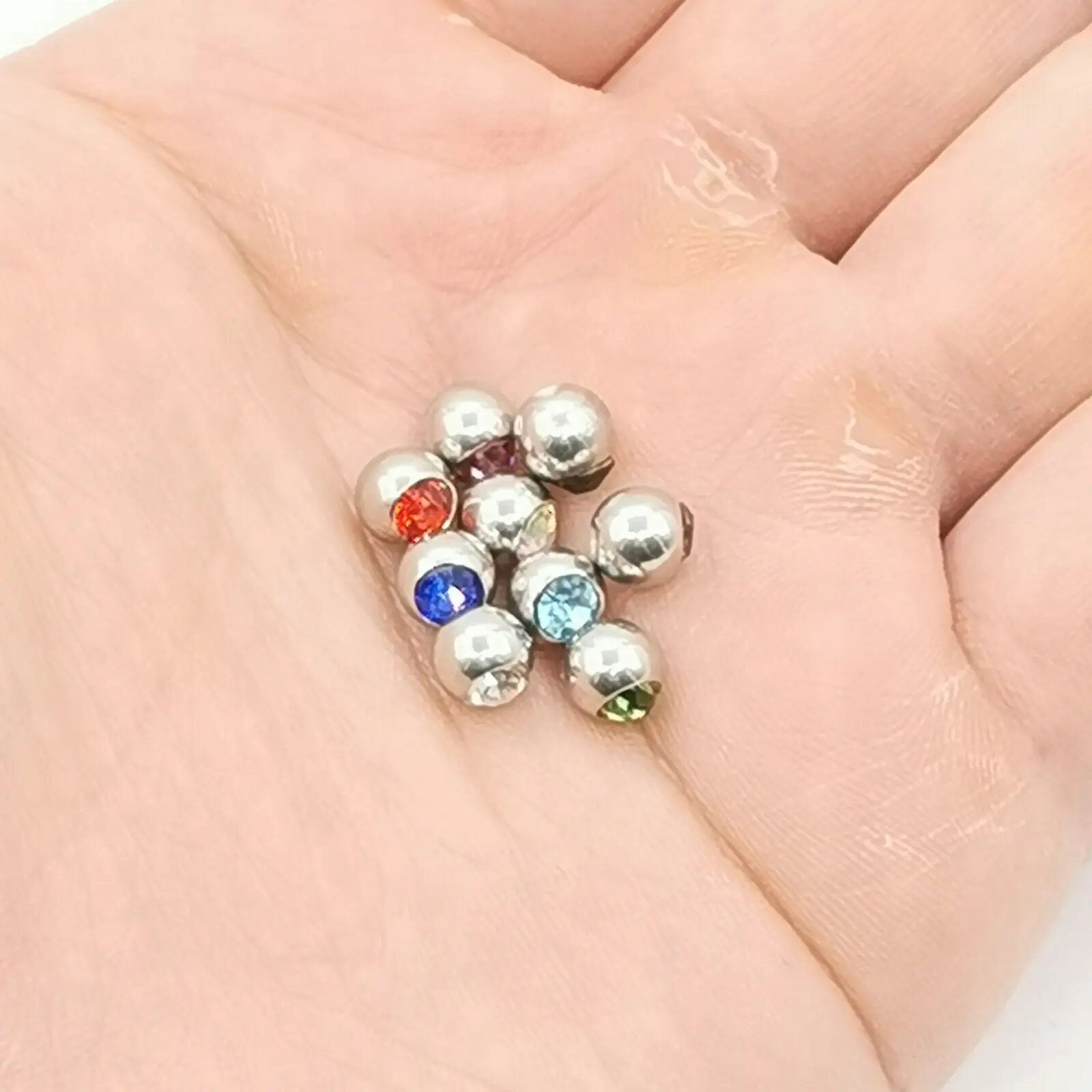 Multicolor Cubic Zirconia Replacement Spare BALLS Labret Belly Barbell Bar Piercing Attachments 14g 16g DIY Body Jewelry 10pcs piercing jewelry body piercing earrings ear piercing jewelry body piercing jewelry body jewelry belly button piercings