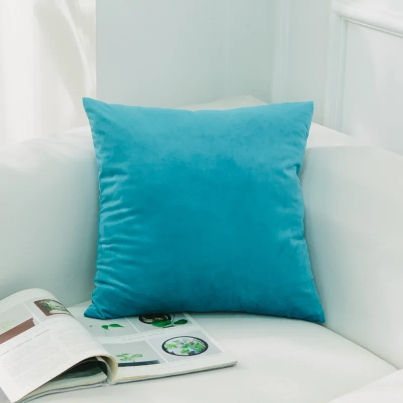 Luxury Fashion Velvet Cushion Cover Pillow Cover Pillowcase Green Yellow Pink Blue Purple Gray Home Decorative Sofa Throw Pillow - Цвет: 63