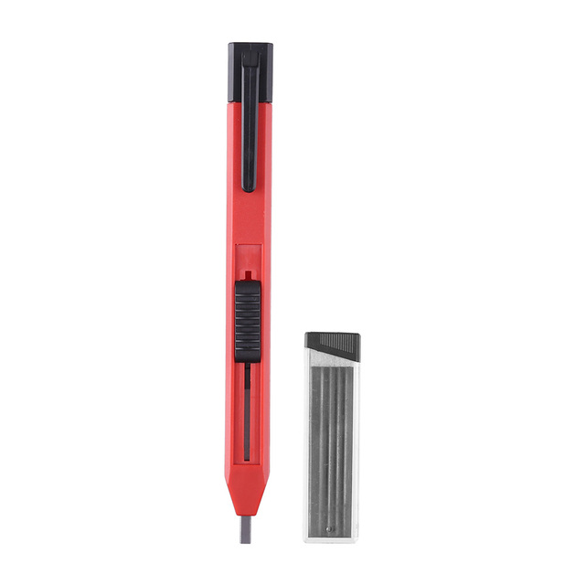 Pencils with Refills Durable Solid Scriber Black Drawing Marker Pen for Woodworking Architects Marking Tools