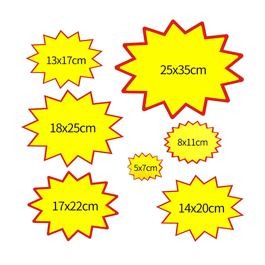 POP Explosion-cartel publicitario para publicidad en tienda, promoción, tablero de tarjetas de papel, etiqueta de precio, señalización, 200 Uds.