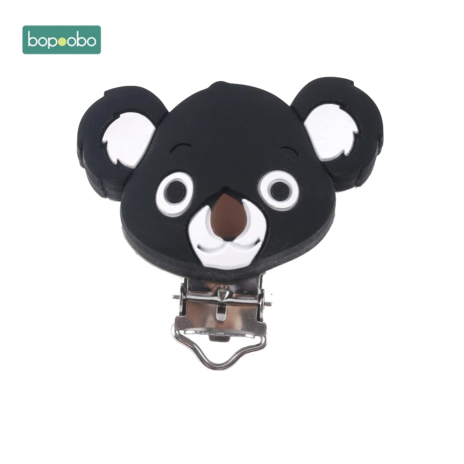 Black Koala Bopoobo 1 шт. силиконовая соска-подвеска пищевые материалы BPA Бесплатный детский душ подарок для кормления Аксессуары детский силиконовый держатель для грызунов - Цвет: Black Koala