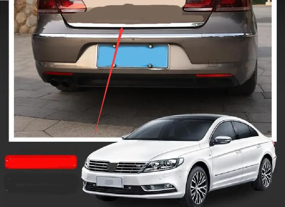 stainless steel Rear Trunk Door Handle Cover Tail Gate Trim Bezel Molding Styling for Volkswagen Passat CC 2010--