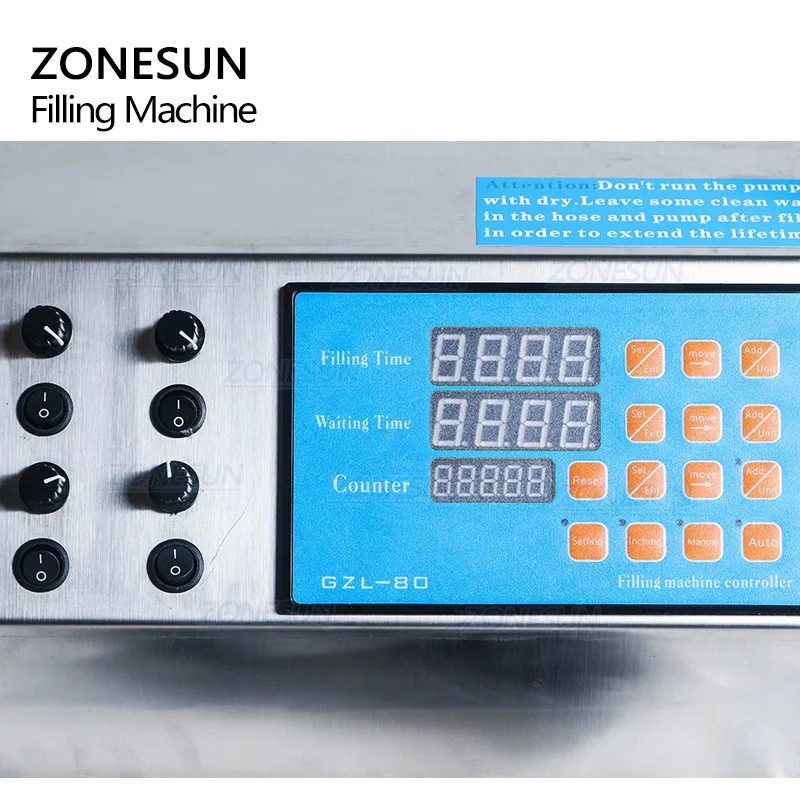 ZONESUN 4 головки сопла жидкая Парфюмерная вода сок эфирное масло Электрический цифровой контроль насос разливочная машина