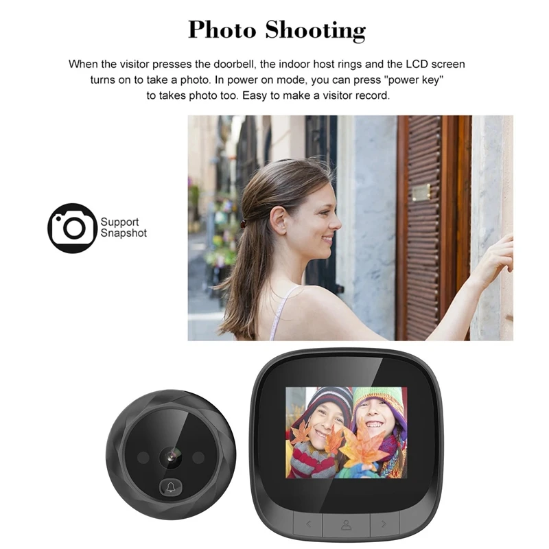

2.4 Inch LCD Screen Digital Door Viewer Peephole Door Camera Doorbell Support 90 Degree Wide Angle IR Night Vision Digital Door