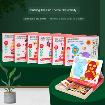 

Wooden Refrigerator Magnet Fridge Stickers Animal Cartoon Alphabet Numbers Colorful Kids Toys for Children Baby Educational