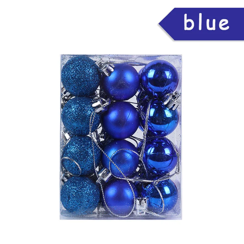 24pcs Blue Ball 24 шт елка на Рождество украшения «сделай сам» рождественские вечерние 3 см шары украшния Висячие орнаменты рождественские украшения для дома - Цвет: 24pcs Blue Ball