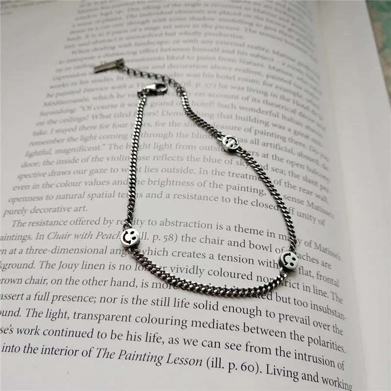 POFUNUO Women Fashion 925 Sterling Silver Anklets Vintage Smiling Face personality Anklets Summer Female Exquisite Feet Jewelry POFUNUO Women Fashion 925 Sterling Silver Anklets Vintage Smiling Face personality Anklets Summer Female Exquisite Feet Jewelry
