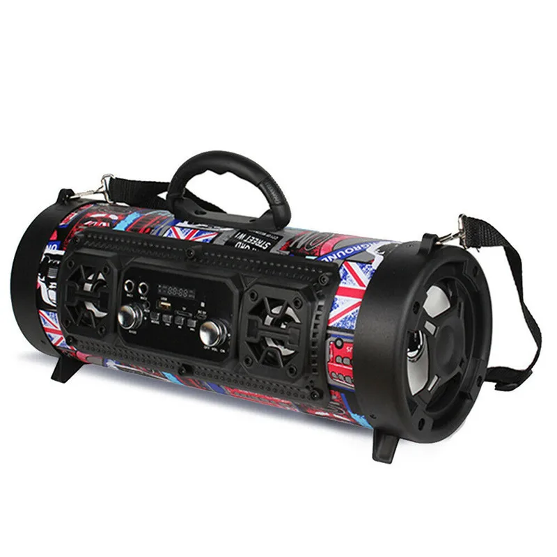 Portable Wireless Bluetooth Speaker Super Bass Stereo Radio HIFI FM TF AUX - Цвет: C