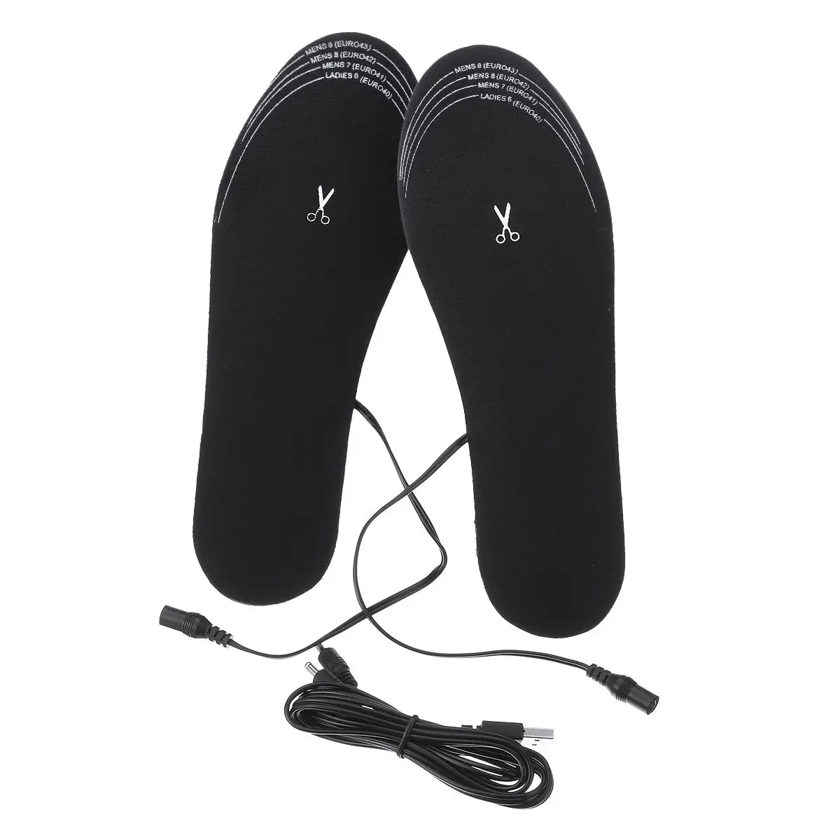 34-45 USB стельки с электрическим подогревом подошвы ноги теплые сапоги обувь Подкладка Зима мягкий флис грелку для мужчин и женщин