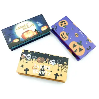 

Wholesale Mink Lashes Package New Christmas Top Quality Empty Makeup Eyelashes Rectangle Case With Trays Support Custom Logo