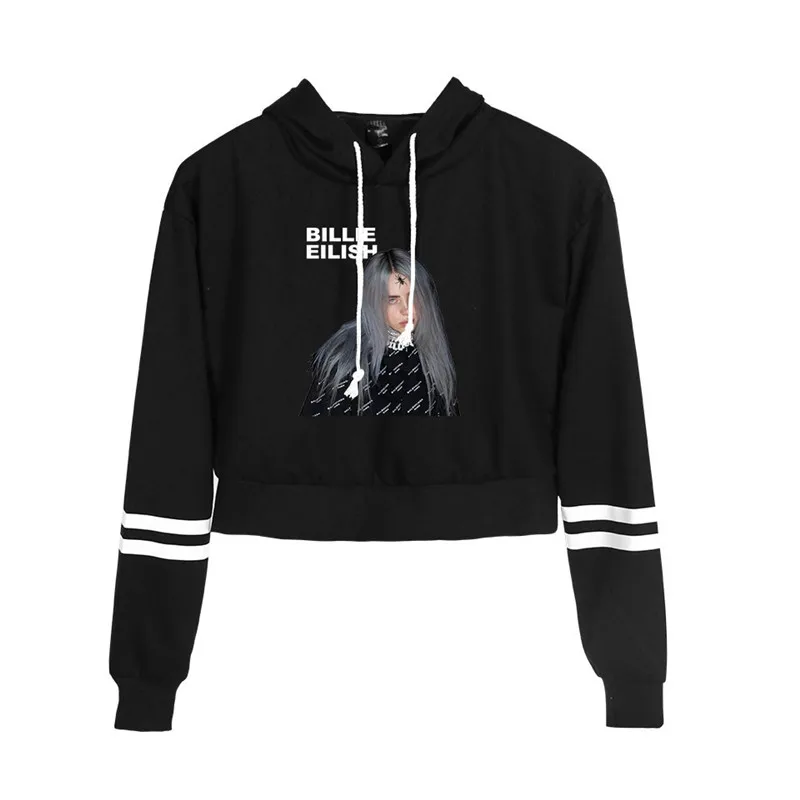 Billie Eilish Kpop толстовки хип-хоп укороченный топ толстовки женские сексуальные весенние осенние Billie Eilish Девушки Сексуальная одежда для подростков