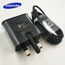 Samsung uk plug carregador rápido adaptador de carga rápida tipo c cabo para samsung galaxy note 10 plus 10 + s10 s8 s9 mais a3 a5 a7 2017