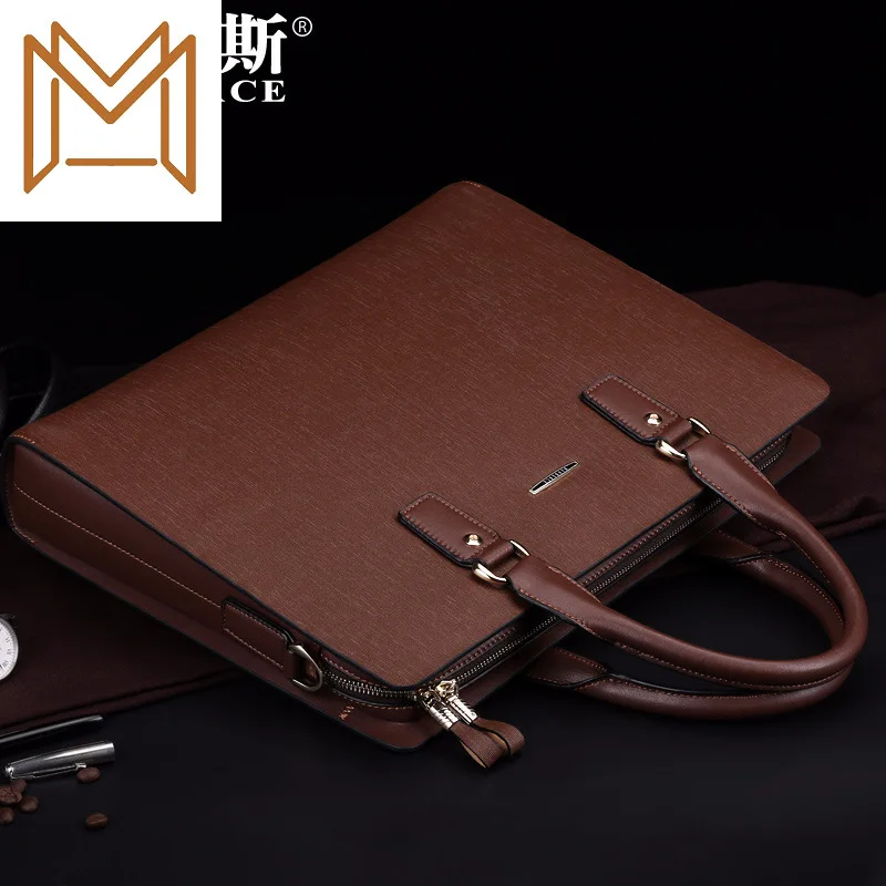 

Man Handbag High Business Affairs Two Layer Cowhide Briefcase Computer Package