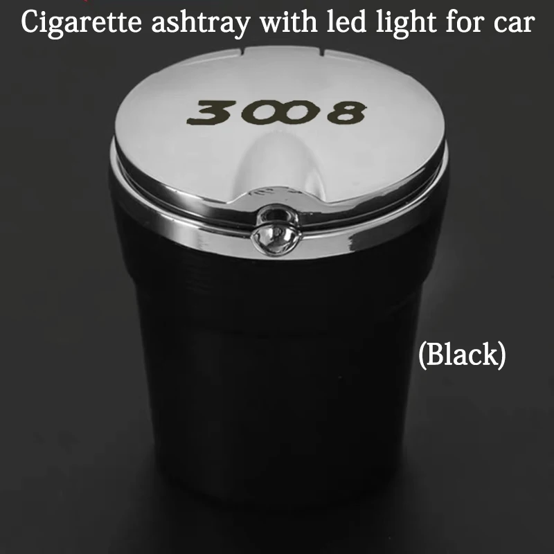

Car Accessories Ashtray with LED Light Cigarette Smoke Travel Remover Cylinder Car Smokeless Smoke Cup Holder For Peugeot 3008