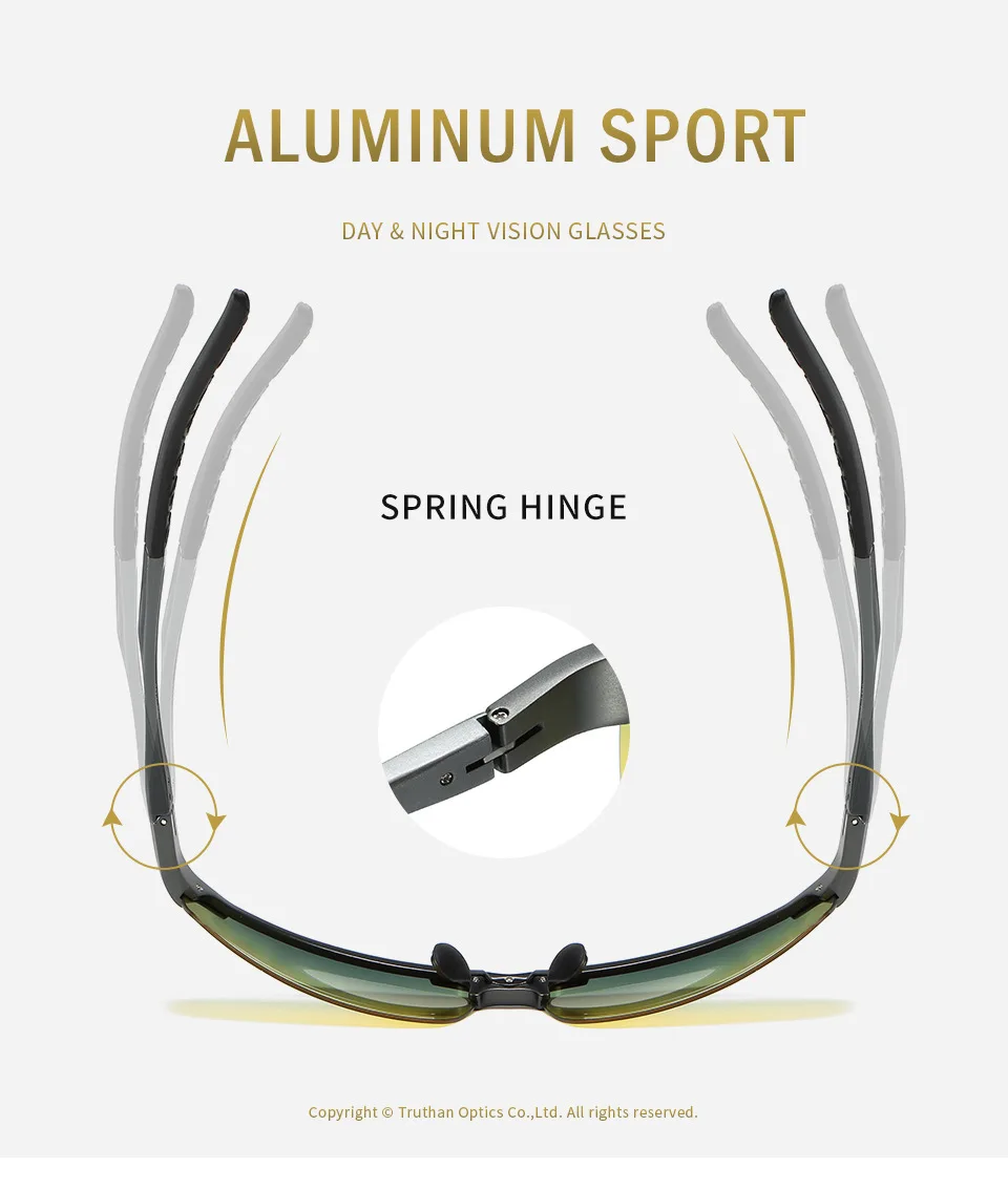 Mens Aluminum Sports Glasses for Driving Day and Night Vision Goggles Anti Glare Sunglasses with Gradient Polarized Lenses 5933