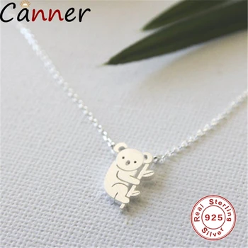 

Hot Sale Cute Koala 925 Sterling Sliver Pendant Necklace For Women Tiny Chain Clavicle Necklaces Jewelary For Gifts C4