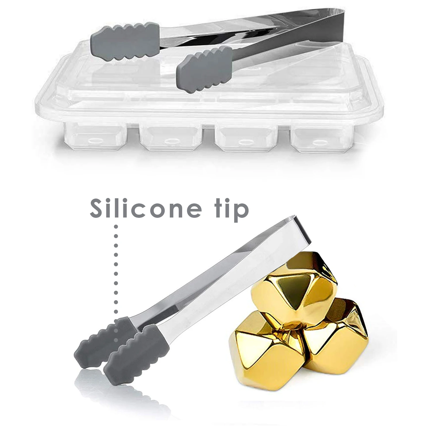 Stainless Steel Chilling Cubes Reusable Ice Cube Whiskey Stones for Drinks Beverage Jumbo Chilling Stones Set with Ice T