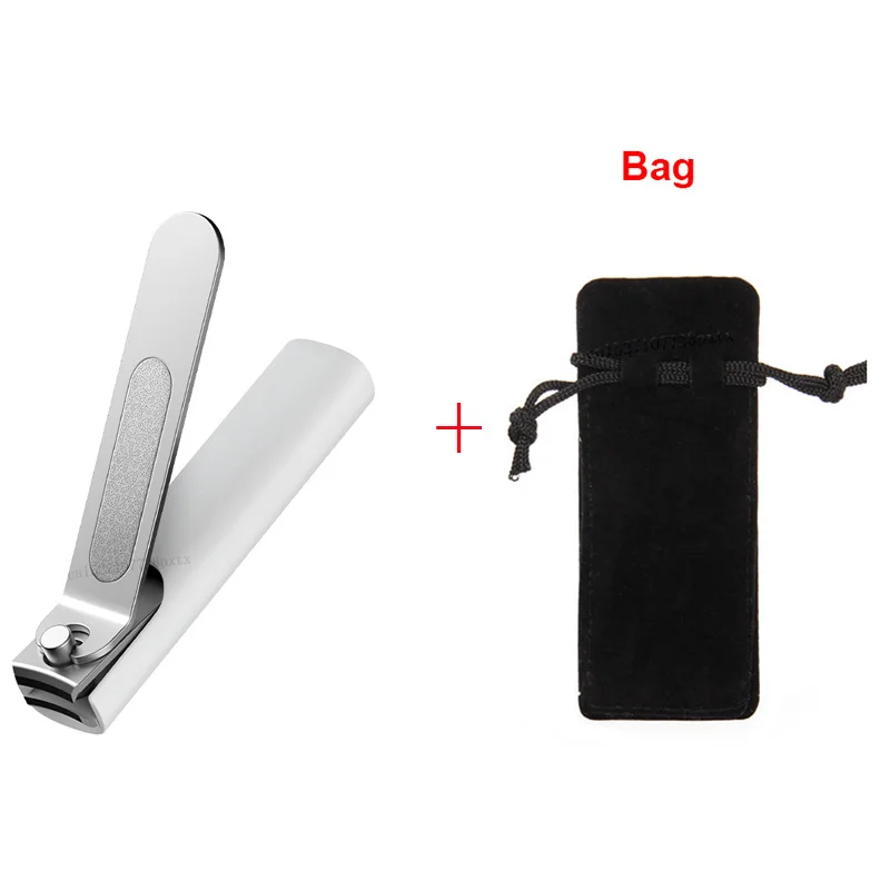 nail clipper and bag Xiaomi Mijia кусачки для ногтей из нержавеющей стали с защитой от брызг, триммер для педикюра, кусачки для ногтей, профессиональная пилка - Цвет: nail clipper and bag