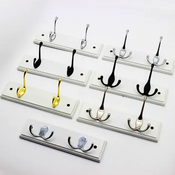 

KK&FENG 2 Hook Wooden Base With Aluminum Creative Wall Mount Holder Kitchen Bathroom Multi-function Towel Hook Rack Hardware