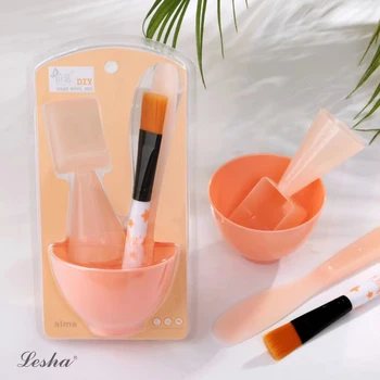 

4PCS DIY Facial Face Mask Tool Set Mixing Mask Bowl Brush Stick Spoon Make Up Tools Cleaning Mat TSLM1