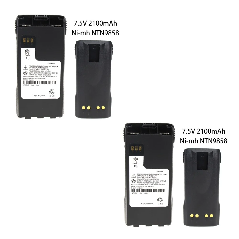 

2 Pcs 2100mAh 7.2V NTN9858C NTN9815A Two-Way Radio Ni-MH Battery Replacement for Motorola XTS1500 XTS2500 MT1500 PR1500r