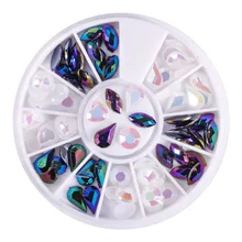 Nail Ornament Wholesale DIY Diamond Box Accessories Resin Circle Heart Shape Horse Eye Mixed 12 Grid Turntable Accessories