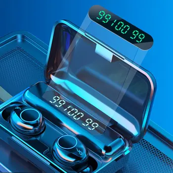 

F9-9 Two Touch Breathing Light Wireless Headphone Sports Stereo Headphone For IOS Android Headphone black