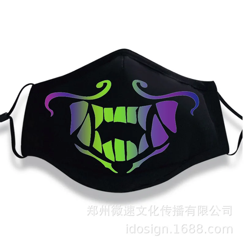 Jeu KDA K/DA Akali masque Assassin S8 bleu vert visage masque veilleuses косплей реквизит для костюмов светящаяся маска для лица для девочек и мужчин