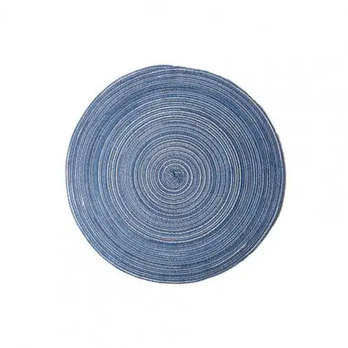 80% Hot Sale Convenient Place Mat Round Shape Heat Insulation Cotton Kitchen Place Mat for Home Cooking Dinner Mat Blue
