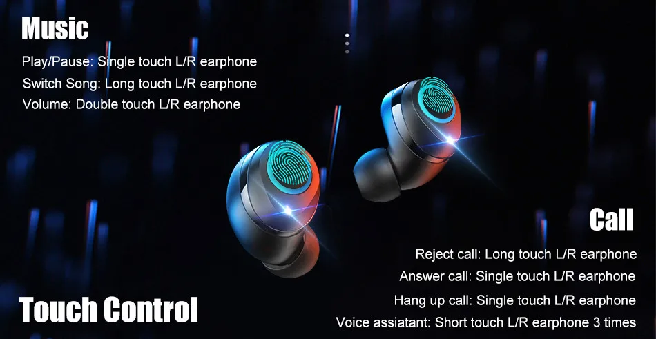 DeaGea Wireless Earphones Bluetooth 5.0 Earphone Mini TWS Wireless Bluetooth Headphones 8D Stereo Touch Control Handfree Headset
