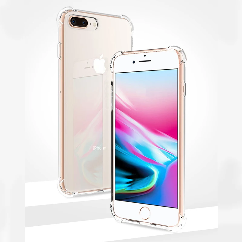 

For iPhone 11 Pro Max Clear Soft Silicone Phone Case For iPhone XS MAX XR 7 8 6 6S Plus Transparent Shockproof TPU Cover