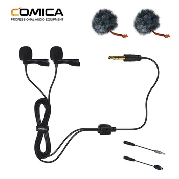 

Comica CVM-D02 Dual Lavalier Lapel Microphone Clip-on interview mic for iPhone Android Smartphone for Sony Canon Nikon Cameras