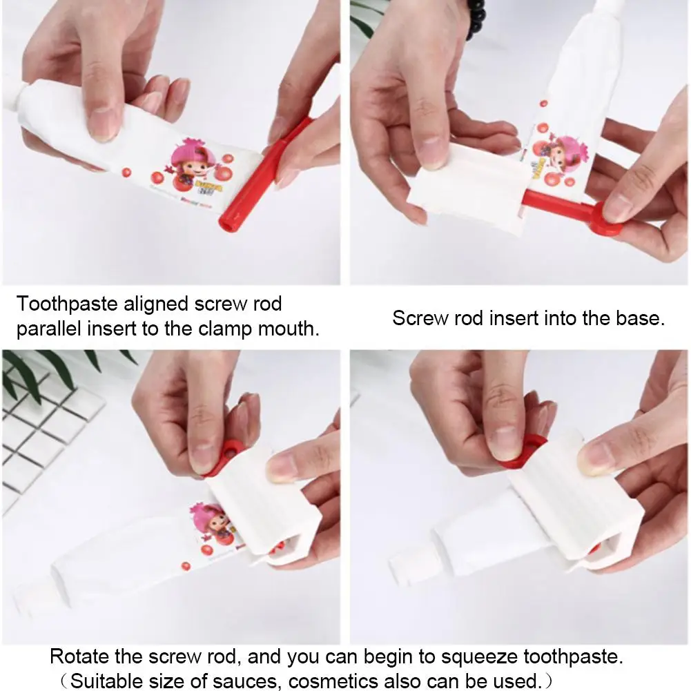 

Convenient Toothpaste Rolling Tube Squeezer Stand Holder Bathroom Accessories