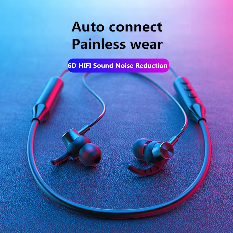Беспроводные спортивные наушники Bluetooth 5 0 6D Hi-Fi стерео сабвуфер подвесная шея